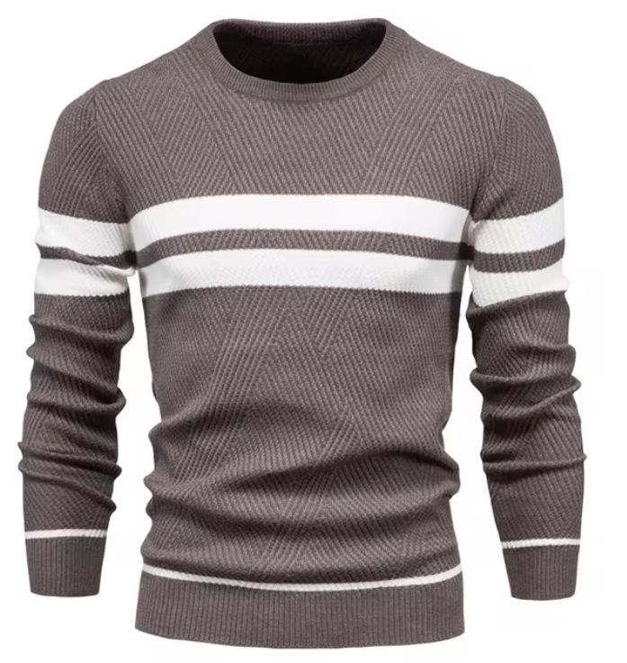 Suéter elegante para hombre con patrón de espiga