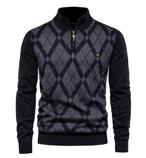 Suéter Elegante para Hombre con Media Cremallera