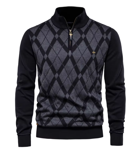 Suéter Elegante para Hombre con Media Cremallera