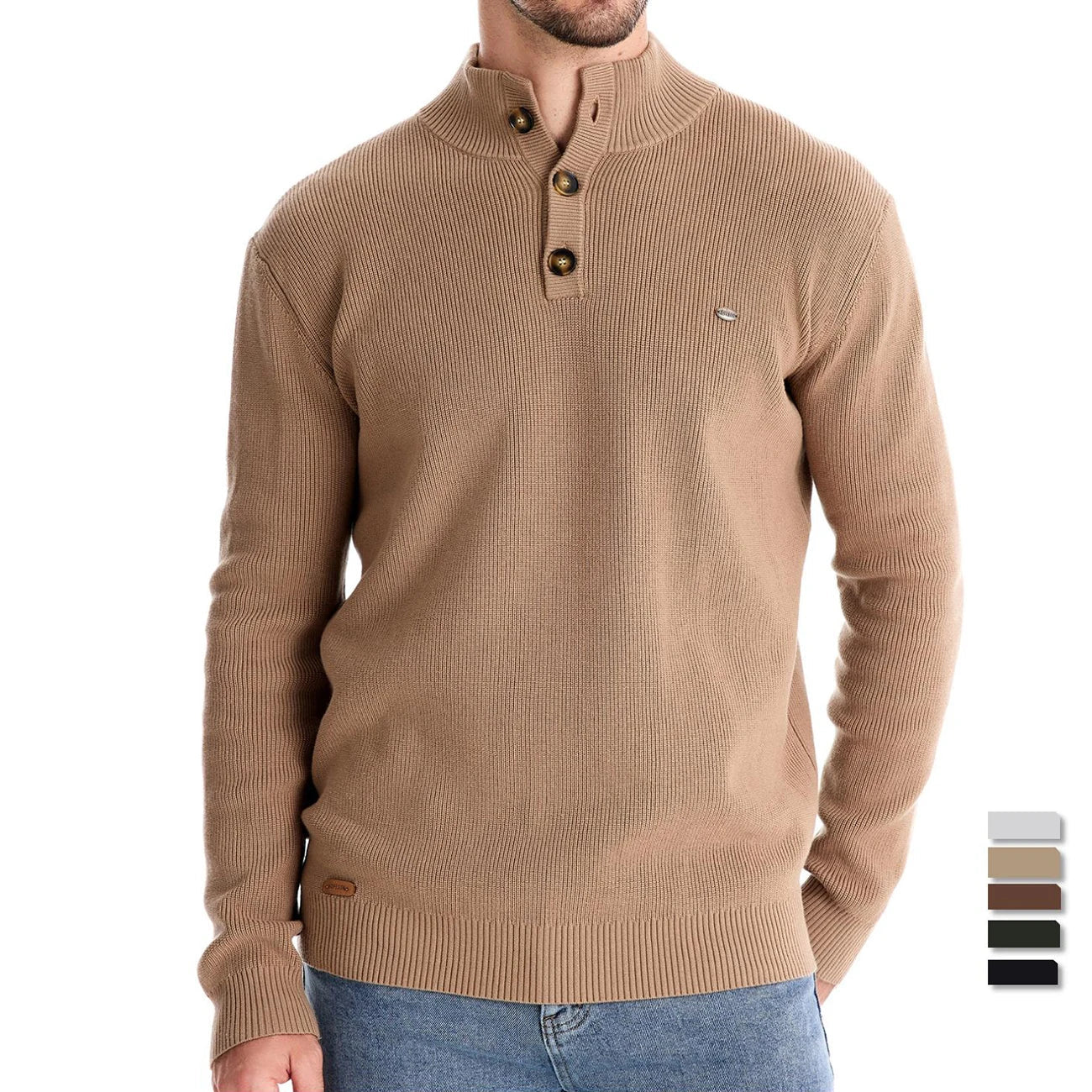 Suéter elegante para hombres con diseño de botones