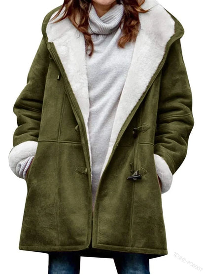 Daphne – Abrigo de Invierno con Capucha de Forro Polar Vintage para Mujeres