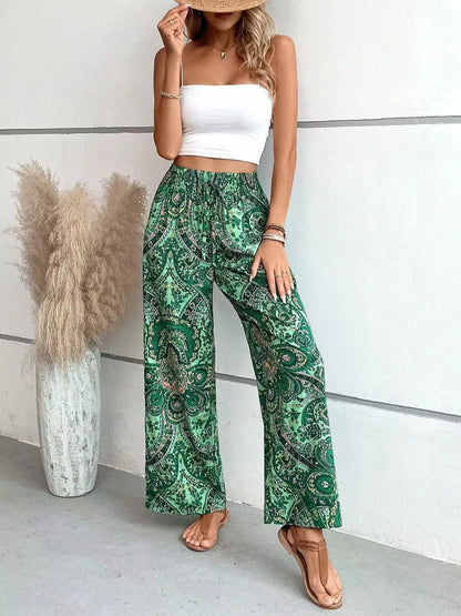 Pantalones Anchos con Estampado Vintage