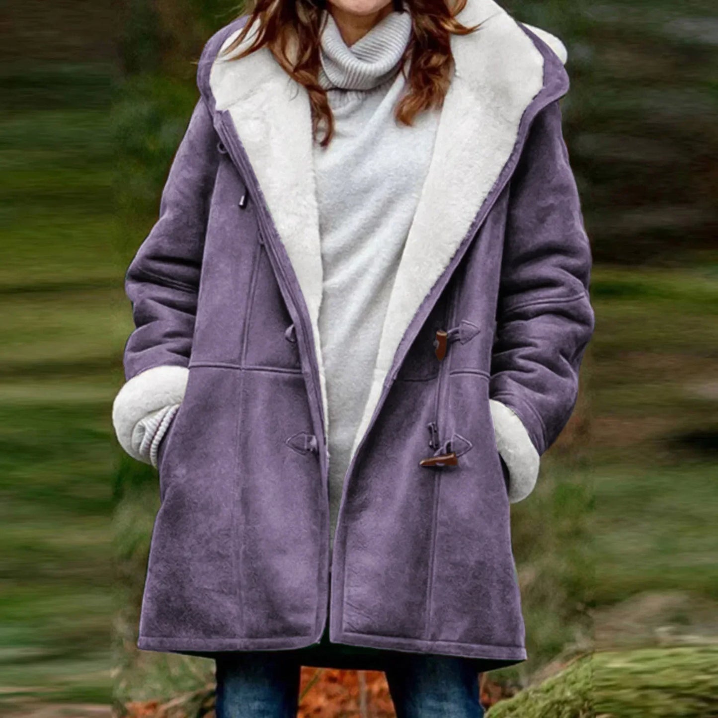 Daphne – Abrigo de Invierno con Capucha de Forro Polar Vintage para Mujeres