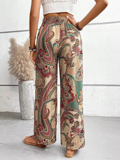 Pantalones Anchos con Estampado Vintage