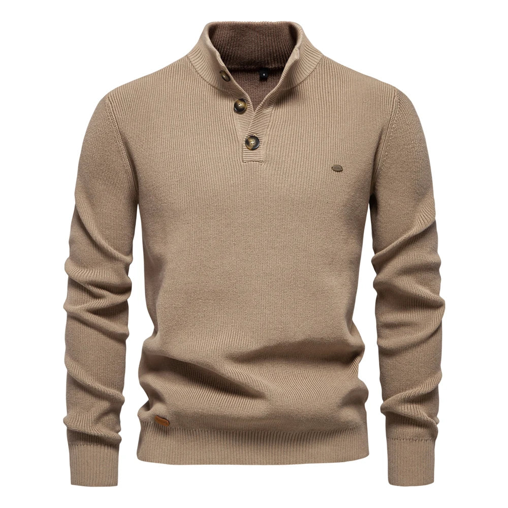 Suéter elegante para hombres con diseño de botones