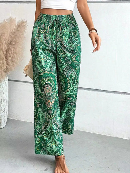 Pantalones Anchos con Estampado Vintage