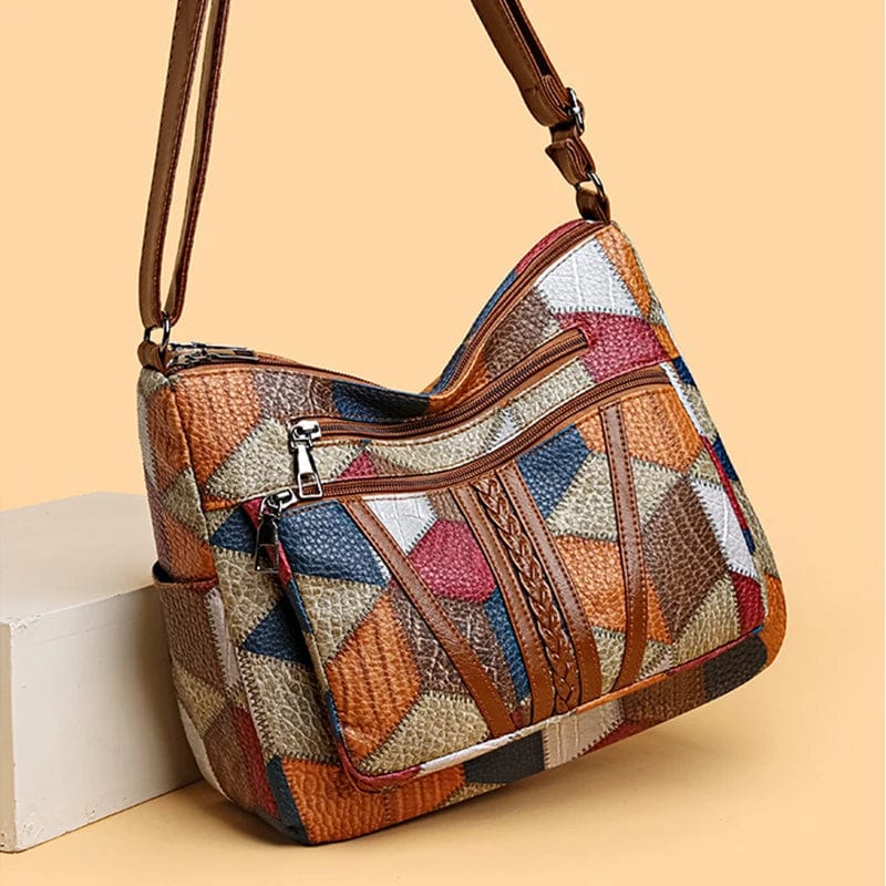 Solara | Bolso de mano de mosaico de cuero