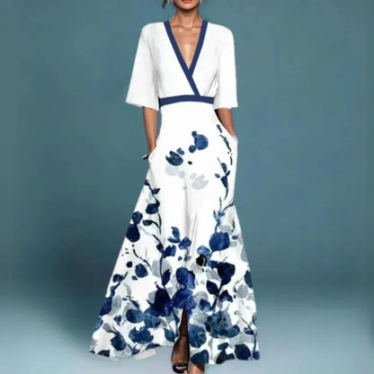 Hazel - Elegante vestido cruzado floral