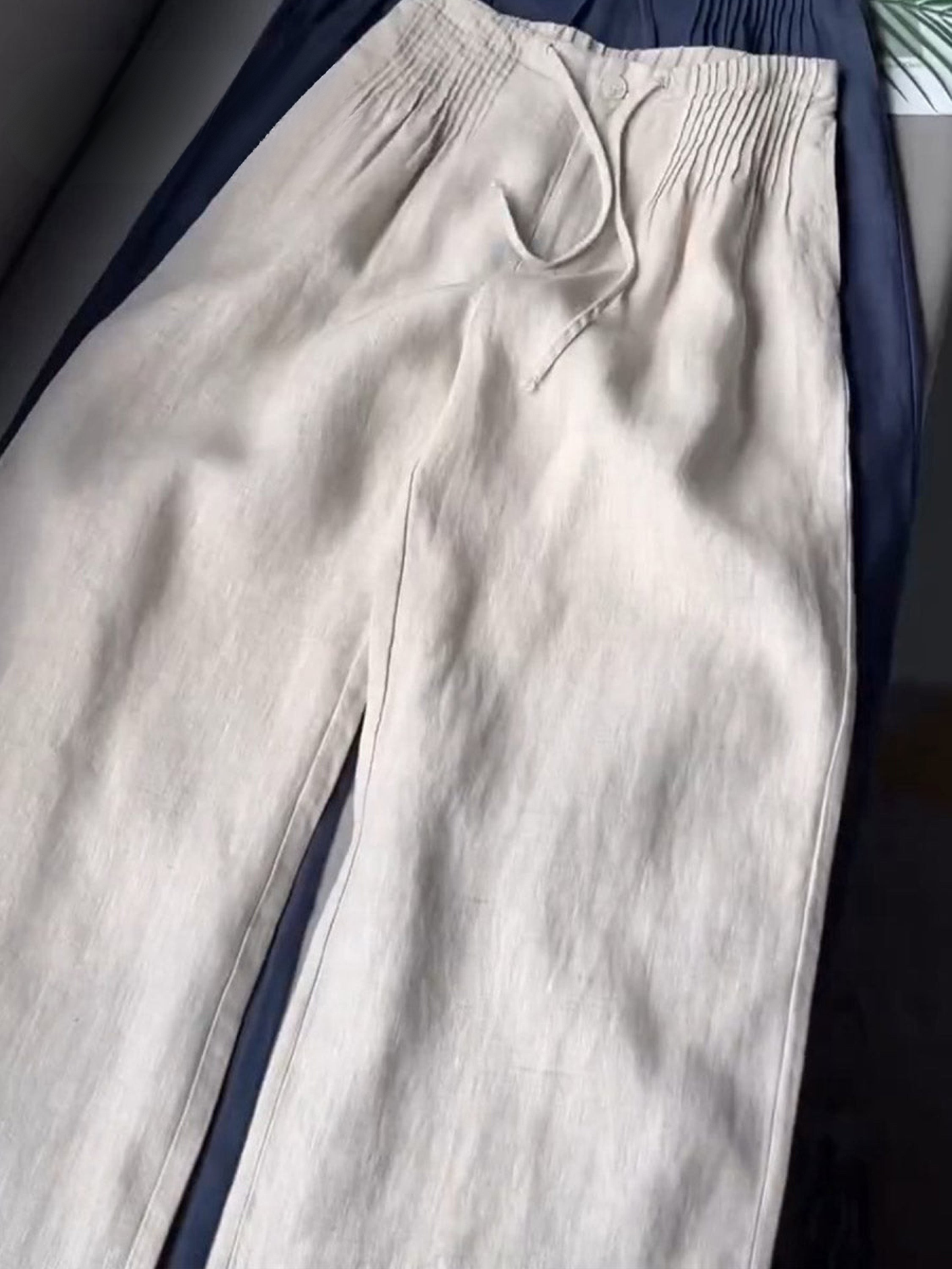 Aitana | Pantalones Anchos de Algodón y Lino