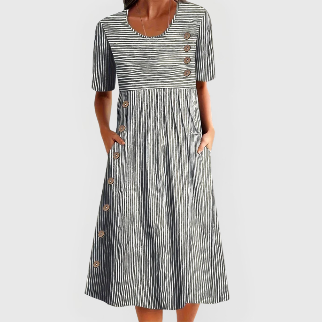 Julia | Vestido midi a rayas