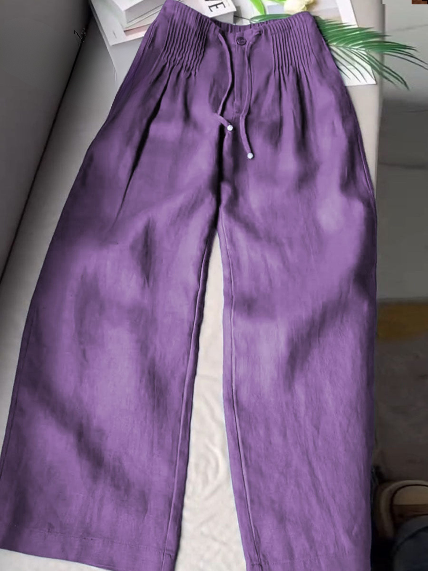 Aitana | Pantalones Anchos de Algodón y Lino