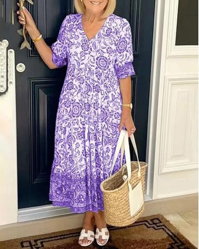 Arias Vestido Bohemio con Escote en V
