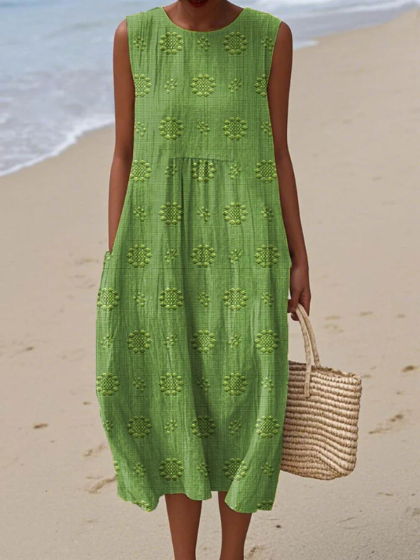Vestido midi con estampado elegante