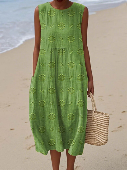 Vestido midi con estampado elegante
