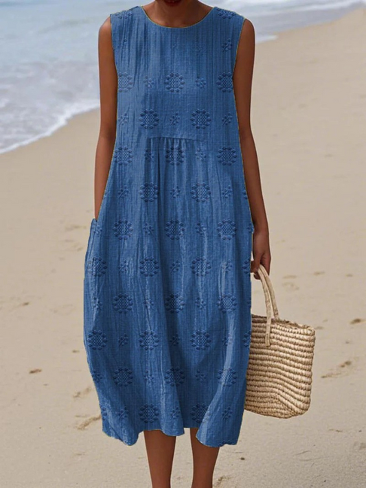 Vestido midi con estampado elegante