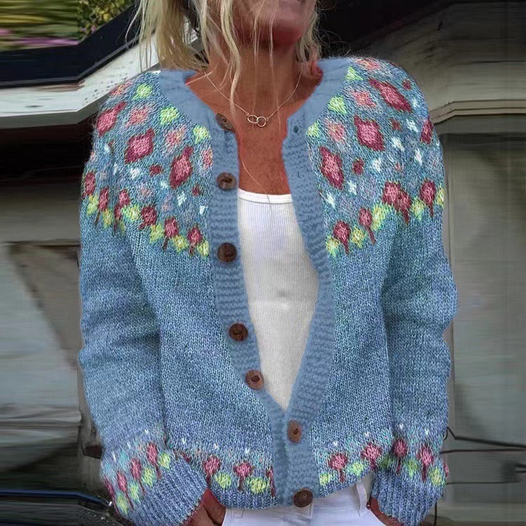 Chaqueta de Punto Vintage Islandesa
