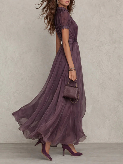 Jacinda - Vestido largo etéreo con abertura en forma de ojo de cerradura