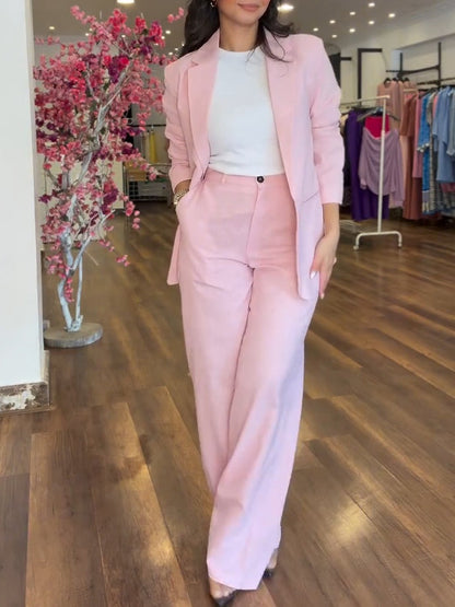 Emilia – Conjunto rosa de elegancia moderna