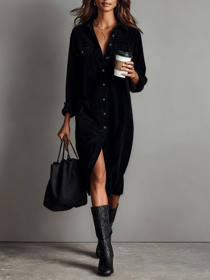 Teresa – Vestido midi de pana con encanto clásico