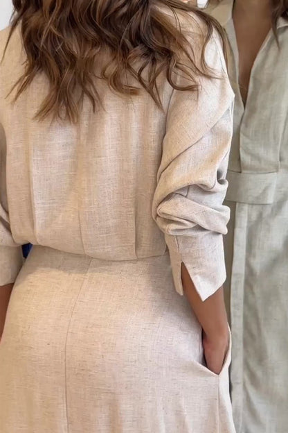 Adriana | Vestido Maxi de Algodón y Lino