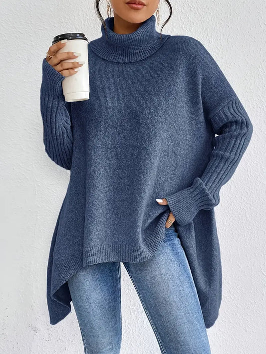 Laora - Suéter Casual de Manga Larga y Cuello Alto