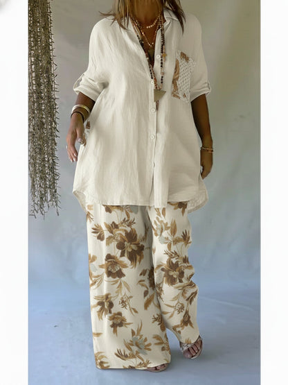 Yasmin | Conjunto Floral de Lino y Algodón