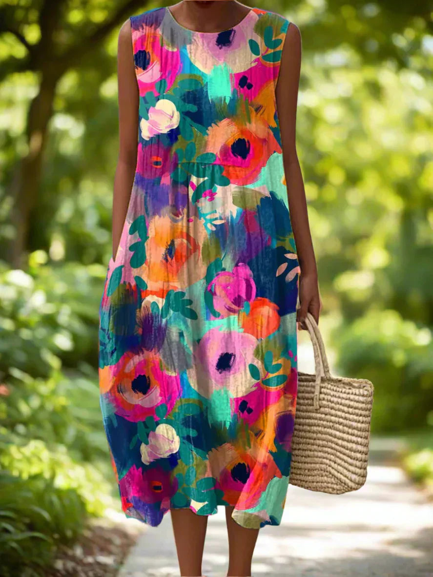 Vestido de Verano Floral Acuarela