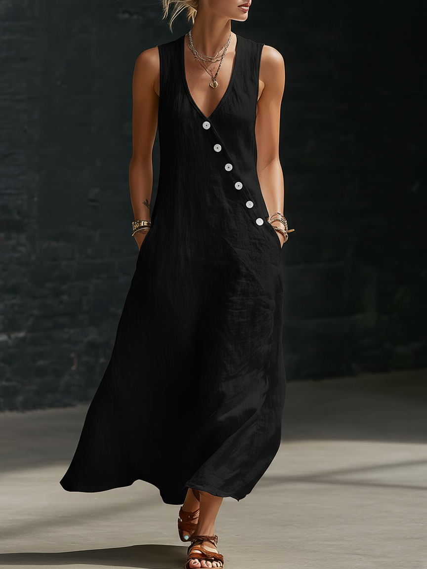 Daniela | Vestido Botoné Minimalista y Acogedor