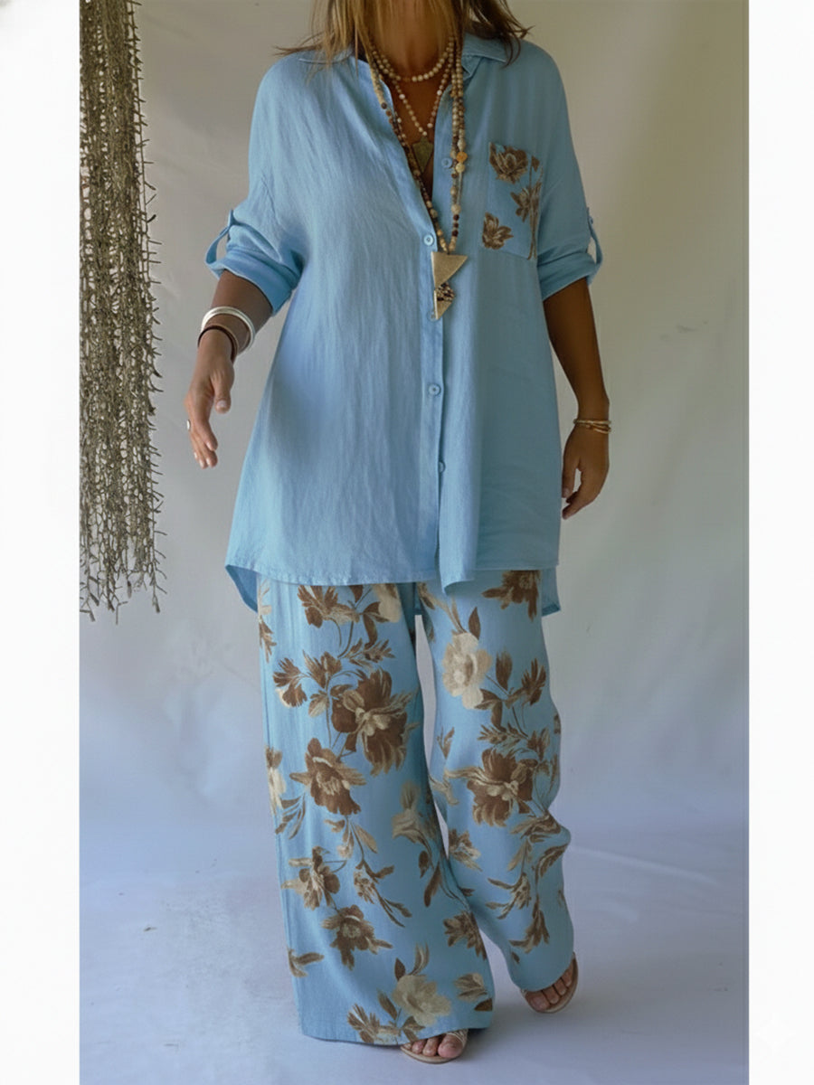 Yasmin | Conjunto Floral de Lino y Algodón