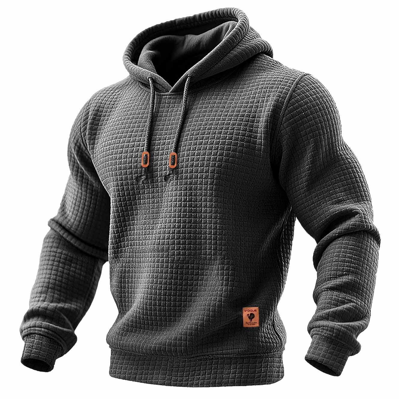 Sudadera acolchada con capucha para hombre, estilo waffle, ideal para deportes al aire libre