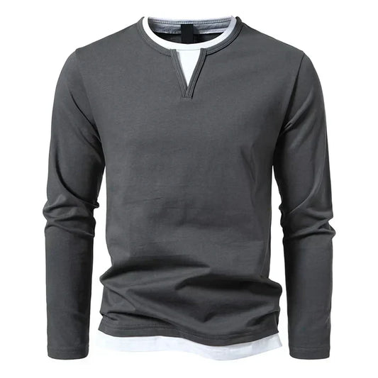 Camiseta de manga larga premium en algodón peinado