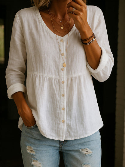 Camisa de Lino y Algodón para Mujeres
