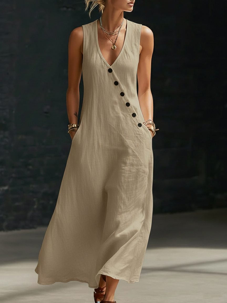 Daniela | Vestido Botoné Minimalista y Acogedor