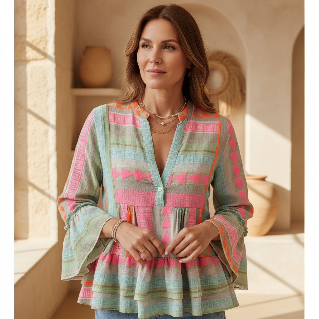 Sirenia Blusa Boho Impresa