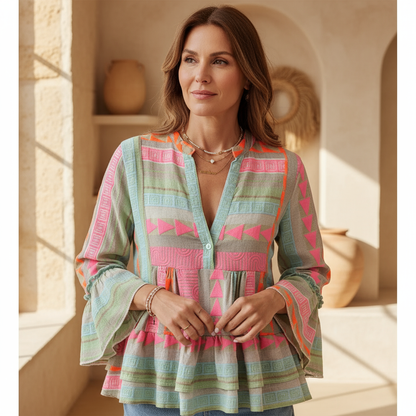 Sirenia Blusa Boho Impresa