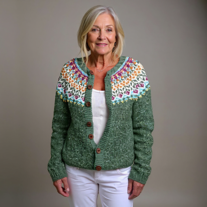 Chaqueta de Punto Vintage Islandesa Sofisticada