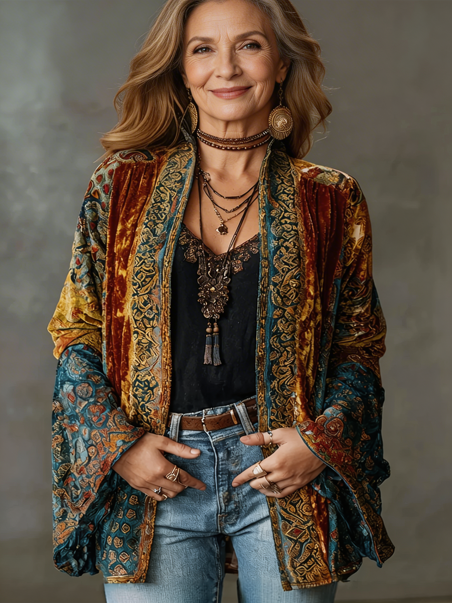 Kirra | CHAQUETA KIMONO BORDADA BOHO