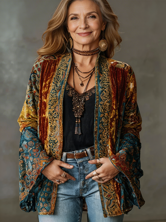 Kirra | CHAQUETA KIMONO BORDADA BOHO
