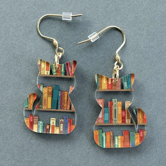 Pendientes Vintage con Gato Colorido