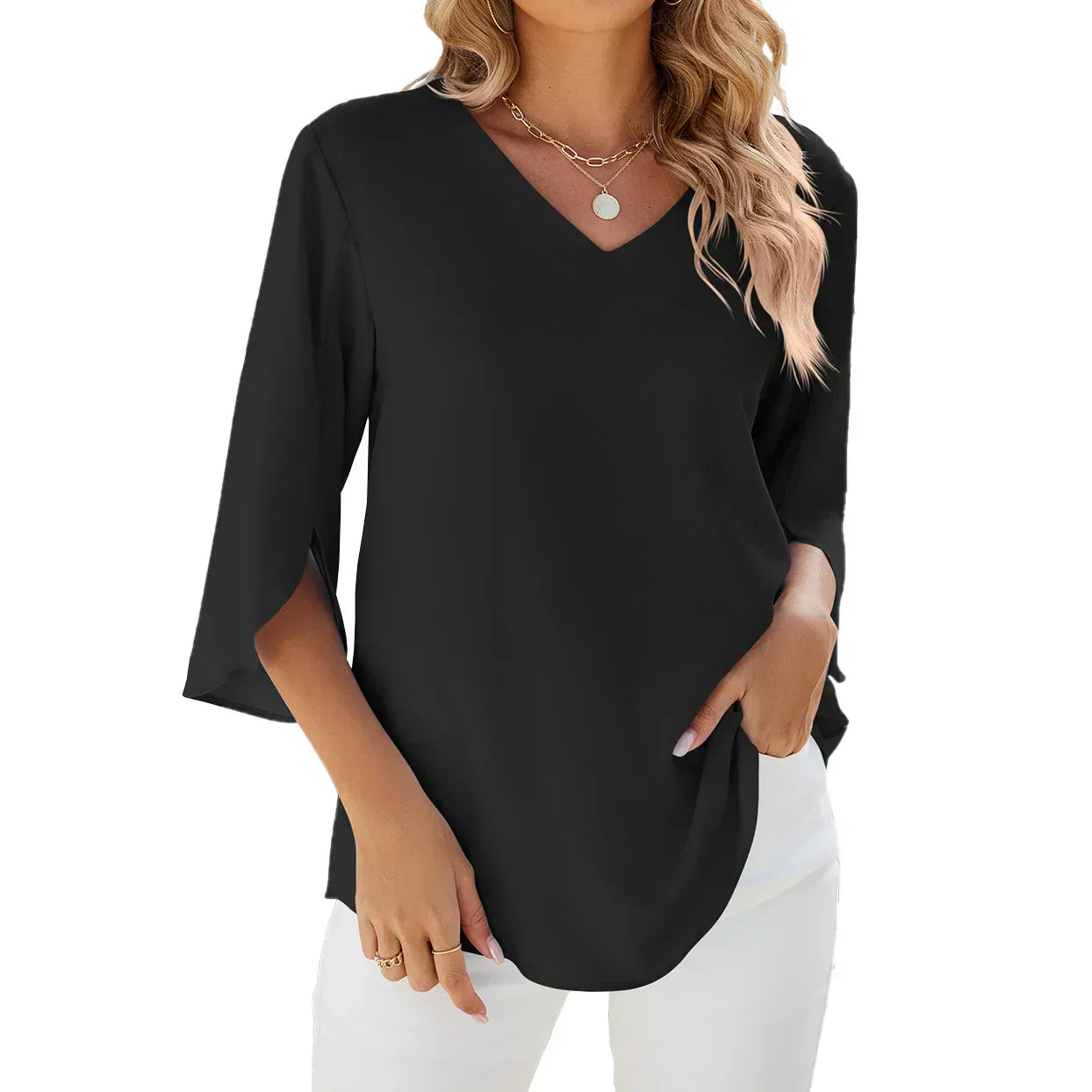 Blusa Elegante de Cuello en V
