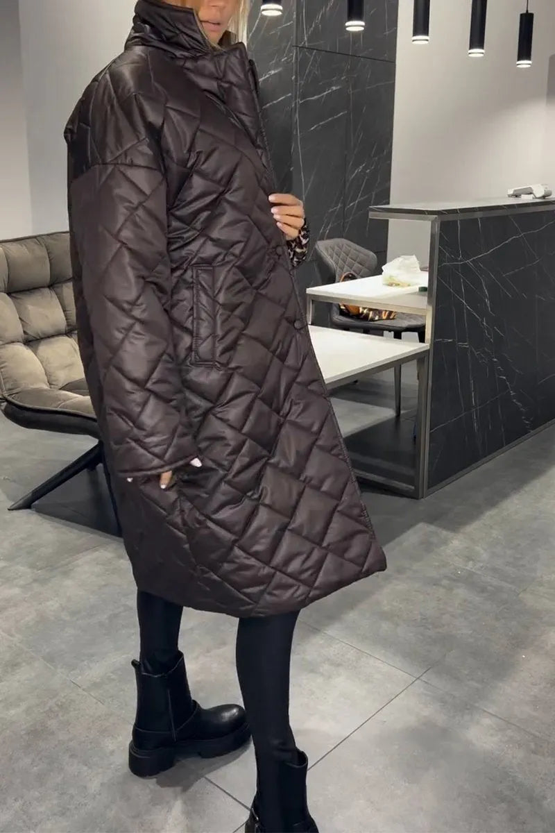 Anaïs – Abrigo acolchado con forro de leopardo
