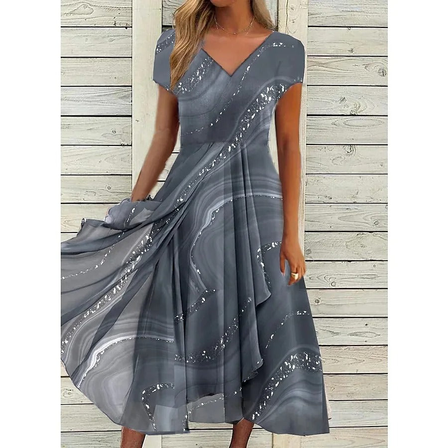 Desvela Vestido Midi Elegante con Escote en V