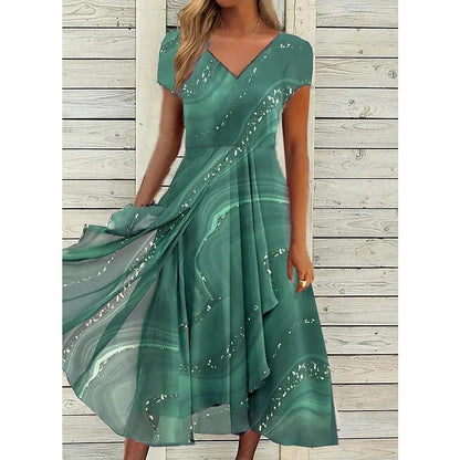 Desvela Vestido Midi Elegante con Escote en V