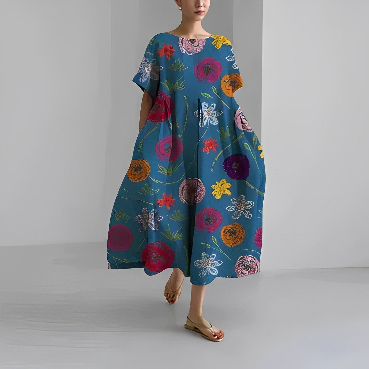 Vestido estampado holgado Ronja