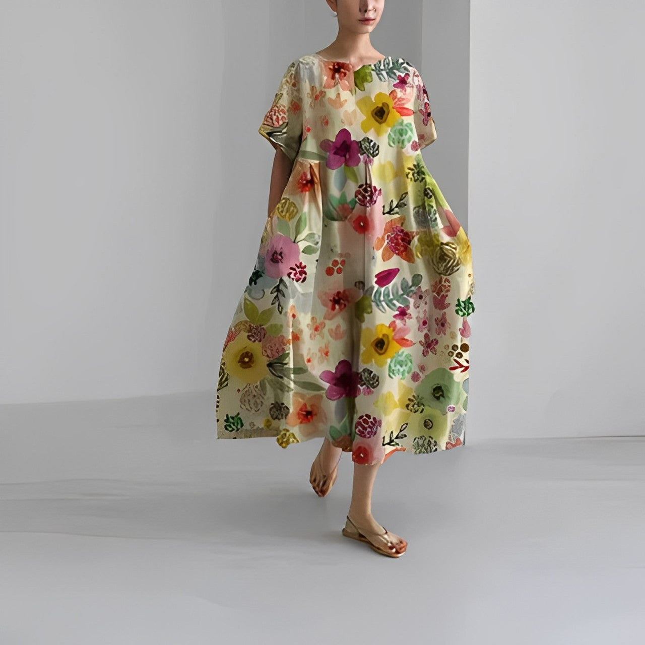 Vestido estampado holgado Ronja