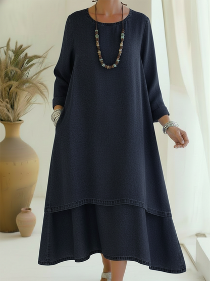 Luciana | Vestido de Mezclilla Elegante con Doble Capa