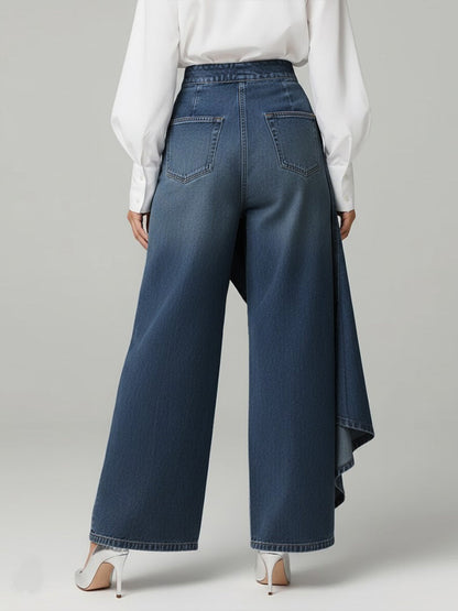 Jeans de Mujer de Cintura Alta, Corte Relajado y Pierna Ancha