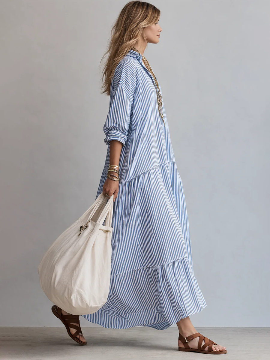 Helena | Vestido Casual de Rayas Suelto