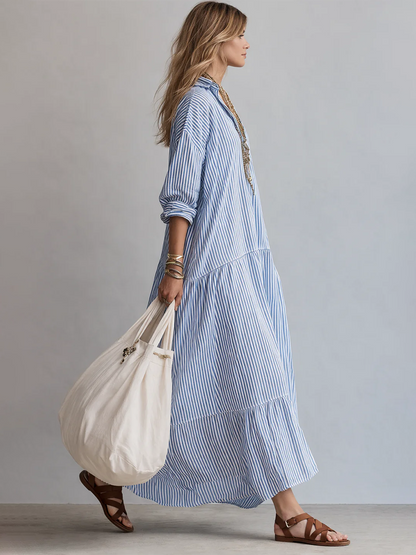 Helena | Vestido Casual de Rayas Suelto
