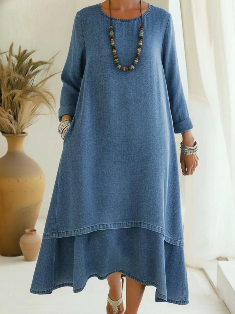 Luciana | Vestido de Mezclilla Elegante con Doble Capa
